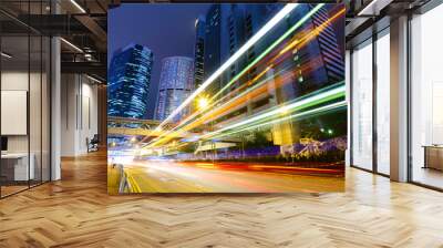 busy traffic road at night Wall mural