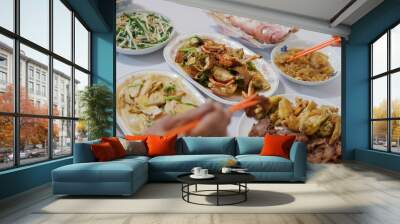 Chinese style homemade dinner at home Wall mural