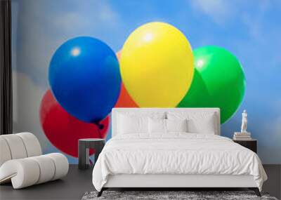 Colorful balloons with sunshine Wall mural