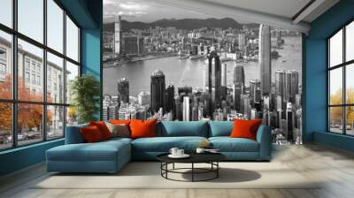 Hong Kong , black and white Wall mural