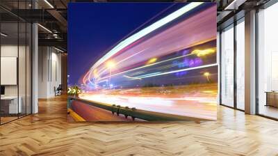 Light Trails of car Wall mural