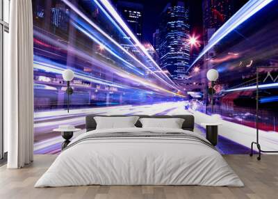 modern city at night Wall mural