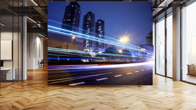 modern city at night Wall mural