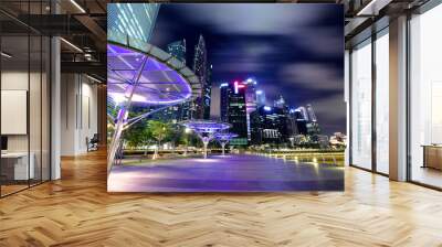 Singapore city skyline at night Wall mural