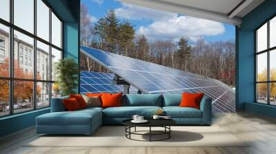 Solar panel with blue sky Wall mural