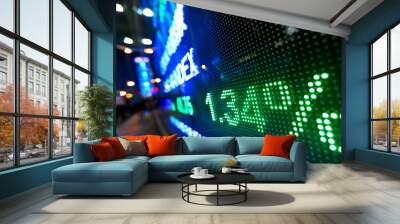 stock market price display abstract Wall mural