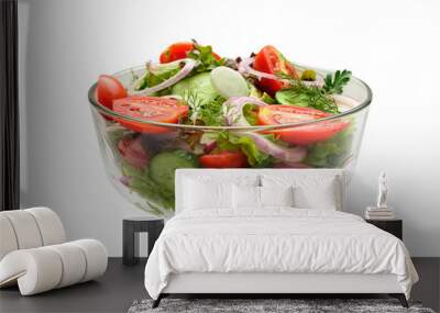 vegetable salad on a white background Wall mural