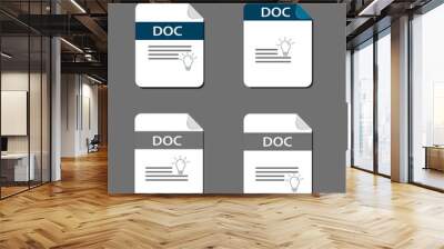 flat design with doc files download document,icon,symbol set, vector design element illustration Wall mural