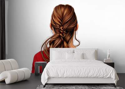 A young woman with long hair loosely braided back. Wall mural