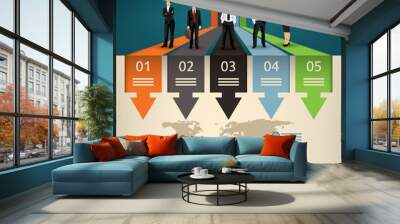 business template Wall mural