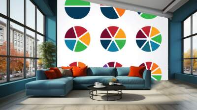 Set of segmented spheres Wall mural