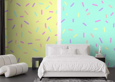 confetti sprinkles seamless pattern set of 2 pastel color Wall mural