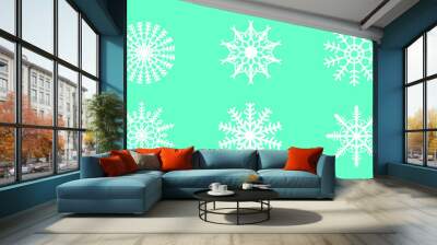 Snowflakes vector illustration set Wall mural