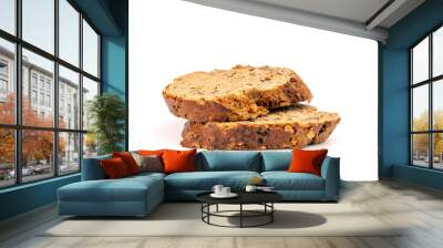 Flax Seed Bread on White Background Wall mural