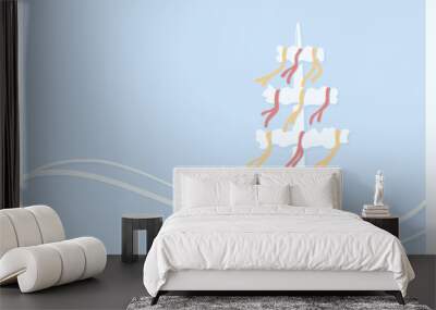 Maypole grafic illustration Wall mural