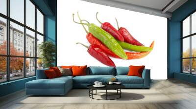 colored peppers isolated Wall mural