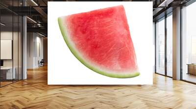 fresh red slice of watermelon without seeds isolated on white background Wall mural