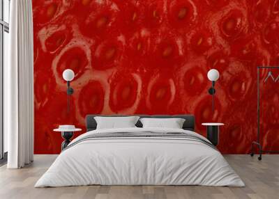 red strawberry background Wall mural