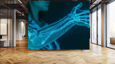 X-ray view of woman's arm with bones Wall mural