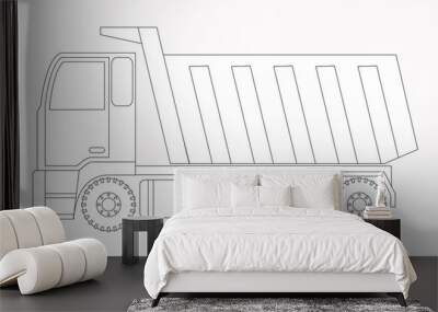 Construction machinery. Truck. Coloring pages for children Wall mural