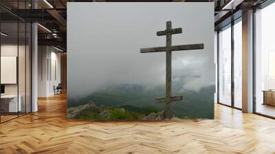 cross on sky Wall mural