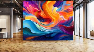 Bold hues in fluid motion Wall mural