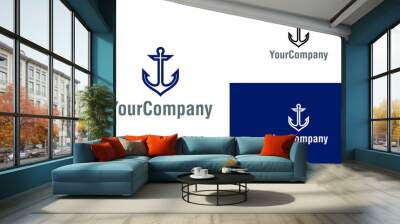 Creative anchor logo icon design template elements. Vector logo template for company. Wall mural