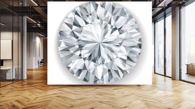 Realistic vector illustration. Top view of a white diamond Wall mural