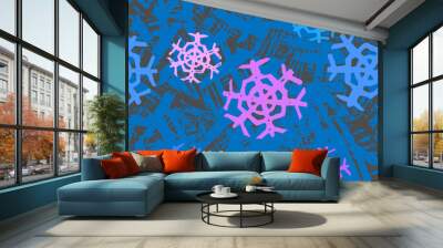 Seamless pattern with snowflakes Wall mural