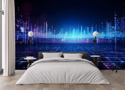 Abstract data flowing technology check pattern background	
 Wall mural