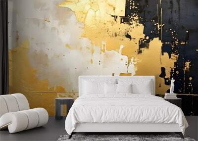 Black and yellow modern abstract background	 Wall mural