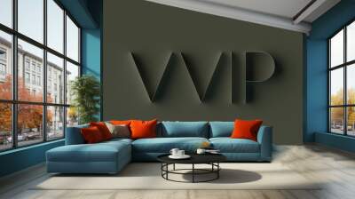 3D render luxury text, emboss effect Wall mural