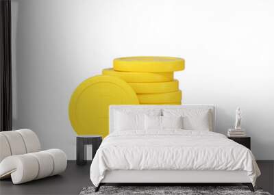 3d rendering coin objects, Simple financial related icons Wall mural