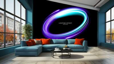 abstract vector neons wave. bright sparkling background. Wall mural