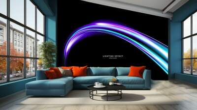 abstract vector neons wave. bright sparkling background. Wall mural