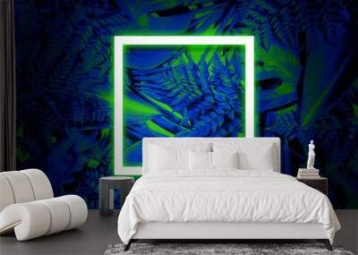 Fluorescent summer background, abstract summer frame&banner Wall mural