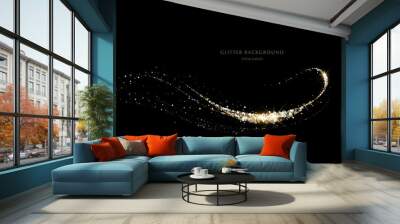 glitter background, luxury gold stardust light Wall mural