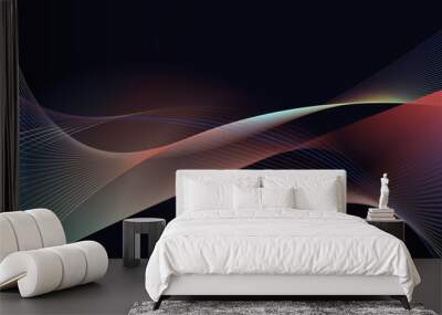 wave abstract line background, mordern waves. Wall mural