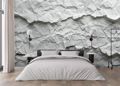 White crumpled paper background. Ideal for adding texture and interest to design projects. Wall mural