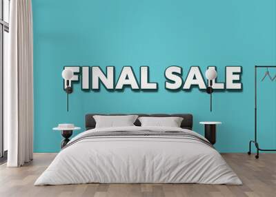 Final Sale. A Illustration with white text isolated on light green background. Wall mural