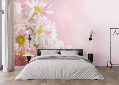 Abstract backgrounds with daisy flowers Wall mural