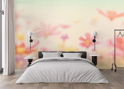 Abstract wild flowers background Wall mural