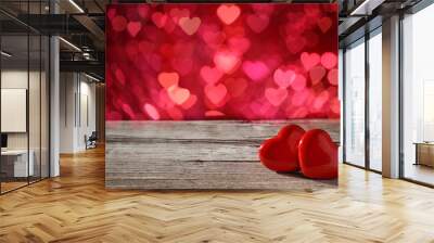 Heart on abstract background Wall mural