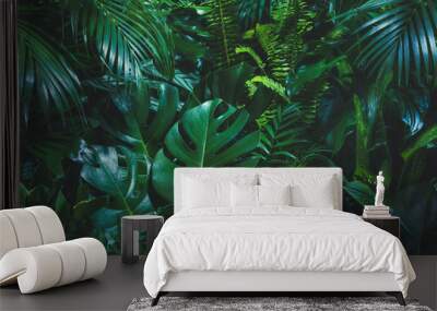 Tropical palm leaves Wall mural