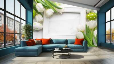 Tulip with blank picture frame Wall mural