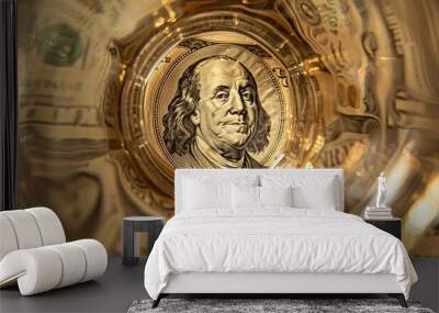 Dollar Symbol in Glass Formism Artistic Style Wall mural