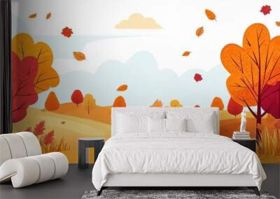 Natural scenery in autumn Wall mural