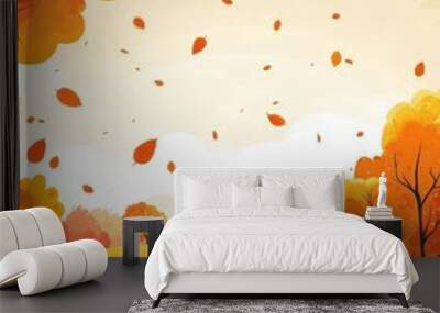 Natural scenery in autumn Wall mural