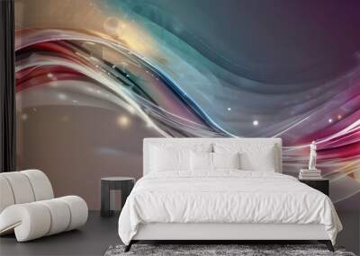 Abstract background marine life steel waves colour Wall mural