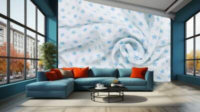 Cotton fabric as background, top view Wall mural